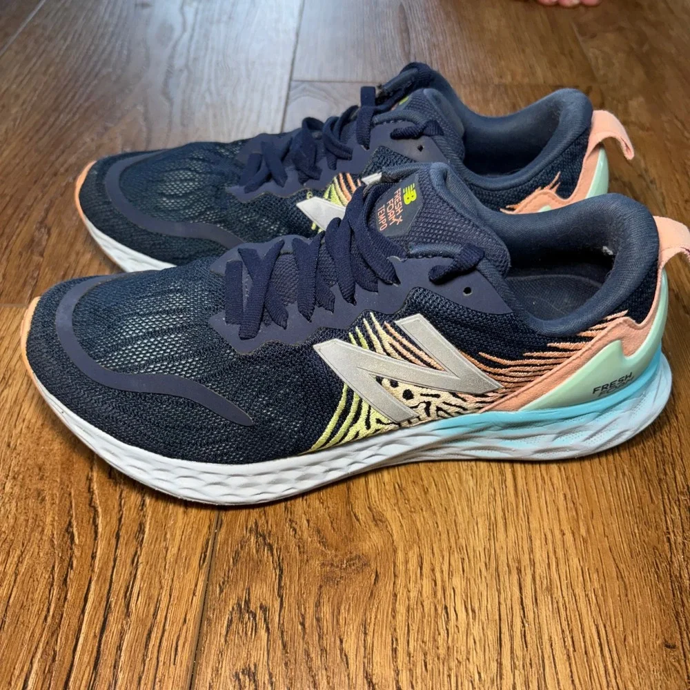 New Balance Fresh Foam Tempo Indigo Peach Mint Running Shoes Women's US 7.5